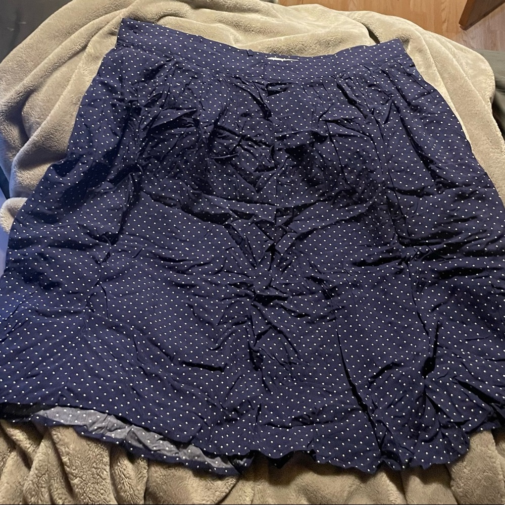 navy polka dot skirt